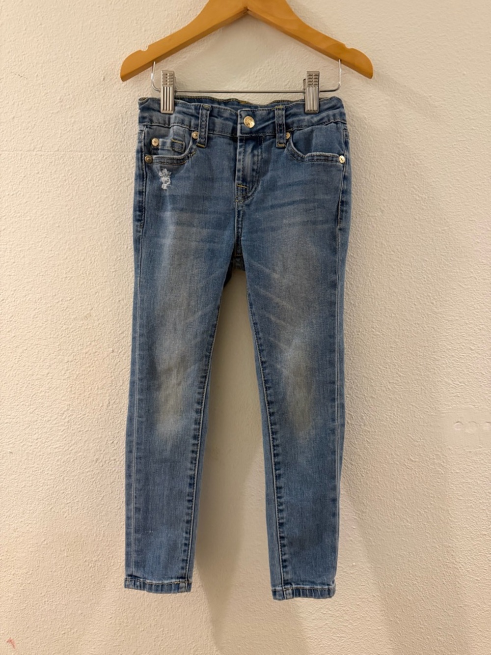 7 For All Mankind Kids Skinny Jeans in Light Blue Wash girls size 6